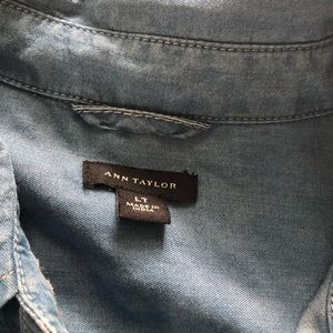 Ann Taylor tall lyocell denim color shirt L